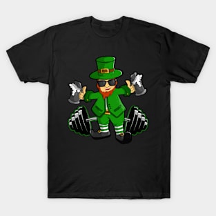 Funny St Patricks Day Leprechaun Gym Workout and Beer Lover T-Shirt